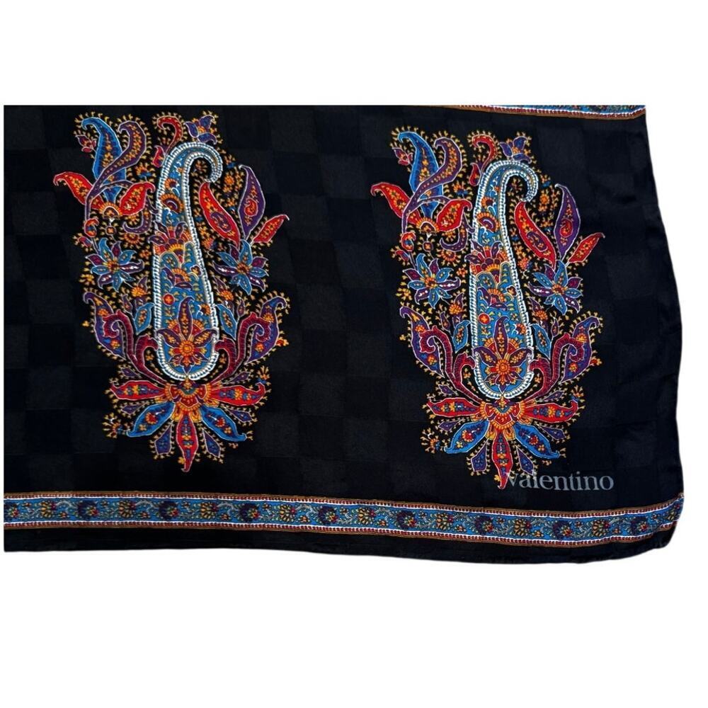 Valentino | Accessories | Vintage Valentino Silk Scarf Paisley Print ...
